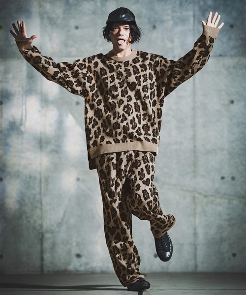 GLIMCLAP（グリムクラップ）の「mn3181-Illusionism Leopard Pattern Knit ニット(192-040-gla-cf)（ニット/セーター・メンズ・ブラック/ベージュ/アイボリー/グレー系その他・S/M/L）」の21枚目の写真