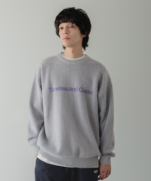 LOWRYS FARM（ローリーズファーム）の「【LFM(U)】シャギーロゴニットプルオーバー　606796（ニット/セーター・メンズ・ブラック/グレー/ブラウン・FREE）」の3枚目の写真