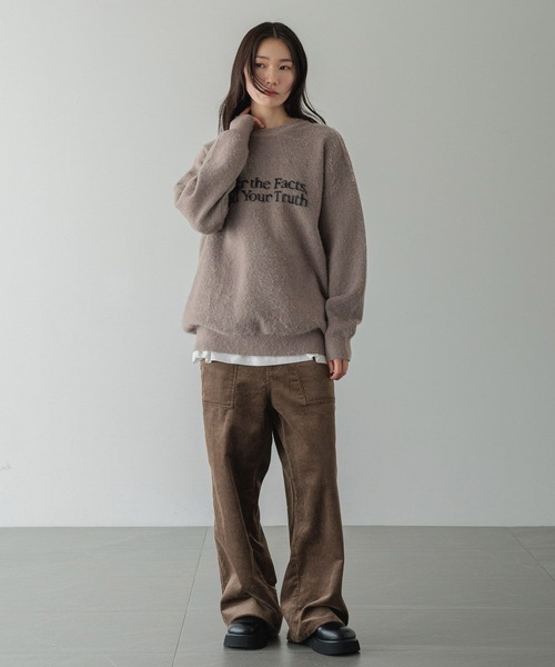 LOWRYS FARM（ローリーズファーム）の「【LFM(U)】シャギーロゴニットプルオーバー　606796（ニット/セーター・メンズ・ブラック/グレー/ブラウン・FREE）」の5枚目の写真