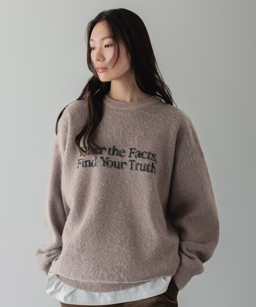 LOWRYS FARM（ローリーズファーム）の「【LFM(U)】シャギーロゴニットプルオーバー　606796（ニット/セーター・メンズ・ブラック/グレー/ブラウン・FREE）」の8枚目の写真