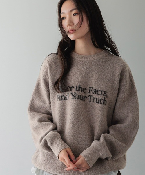 LOWRYS FARM（ローリーズファーム）の「【LFM(U)】シャギーロゴニットプルオーバー　606796（ニット/セーター・メンズ・ブラック/グレー/ブラウン・FREE）」の10枚目の写真