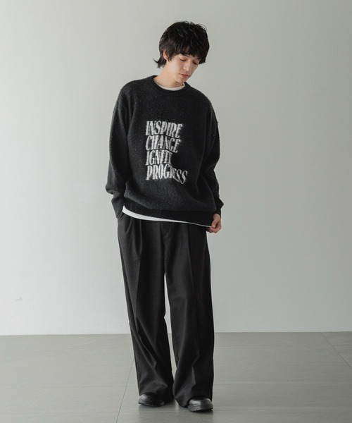 LOWRYS FARM（ローリーズファーム）の「【LFM(U)】シャギーロゴニットプルオーバー　606796（ニット/セーター・メンズ・ブラック/グレー/ブラウン・FREE）」の13枚目の写真