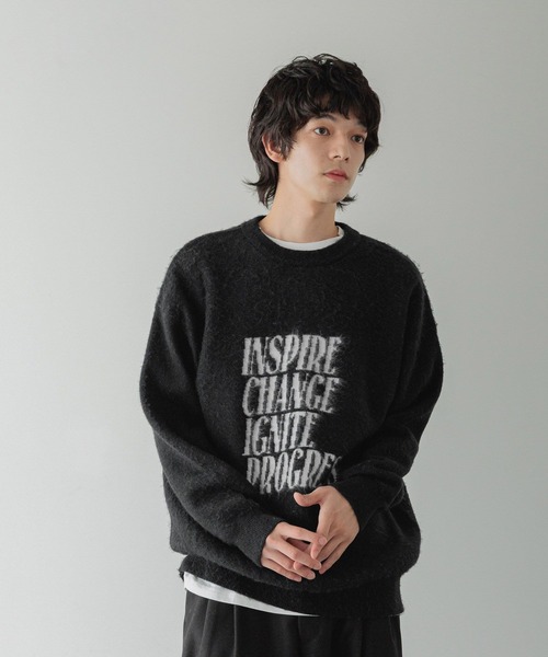 LOWRYS FARM（ローリーズファーム）の「【LFM(U)】シャギーロゴニットプルオーバー　606796（ニット/セーター・メンズ・ブラック/グレー/ブラウン・FREE）」の15枚目の写真