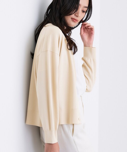 INDIVI(インディヴィ)の「Vネック ストレッチカーディガン(カーディガン/ボレロ・レディース・ナチュラル/ブラック/ライトブルー/スモーキーグリーン系・13/15 /38/05)」の18枚目の写真