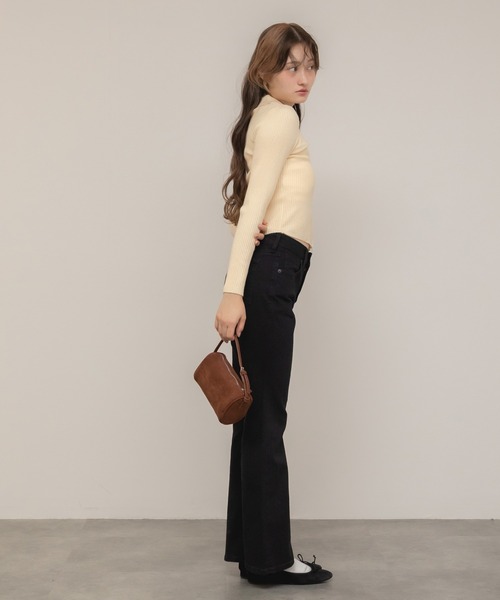HEILIS(ヘイリス)の「ダブルジップリブニットトップス / ベージュ ブラック グレー ニット トップス 長袖 リブ 秋服 冬服 ダブルジップ ノームコア コンパクト クロップド 韓国 カーディガン(ニット/セーター・レディース・ブラック/グレー/ベージュ・FREE)」の11枚目の写真