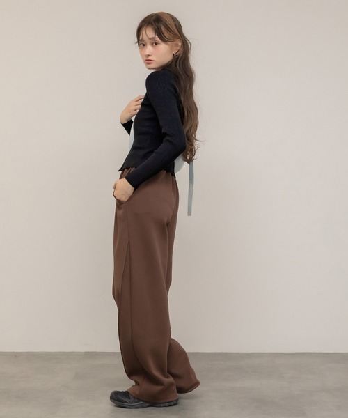 HEILIS(ヘイリス)の「ダブルジップリブニットトップス / ベージュ ブラック グレー ニット トップス 長袖 リブ 秋服 冬服 ダブルジップ ノームコア コンパクト クロップド 韓国 カーディガン(ニット/セーター・レディース・ブラック/グレー/ベージュ・FREE)」の21枚目の写真
