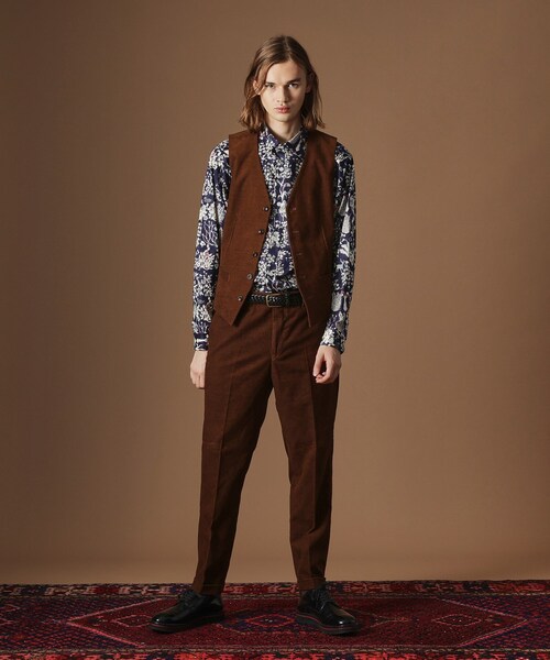 40ｃｔ＆525（フォーティーカラッツアンドゴーニーゴ）の「【Sサイズ～】ドビーキャラメルコールべスト（スーツベスト・メンズ・ダークブラウン/カーキ系6・04/03/02/01）」の21枚目の写真