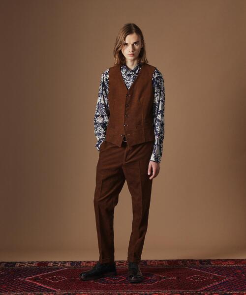 40ｃｔ＆525（フォーティーカラッツアンドゴーニーゴ）の「【Sサイズ～】ドビーキャラメルコールべスト（スーツベスト・メンズ・ダークブラウン/カーキ系6・04/03/02/01）」の15枚目の写真