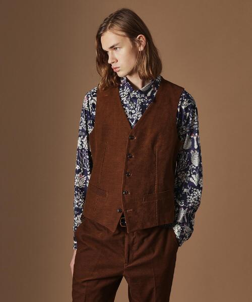 セール】【Sサイズ～】ドビーキャラメルコールベスト（スーツベスト