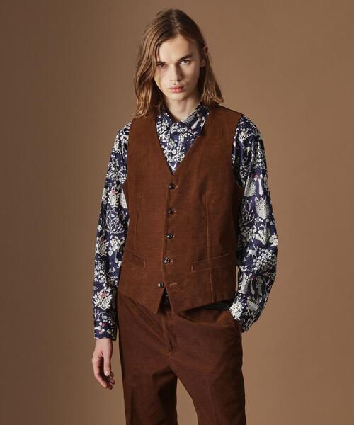 40ｃｔ＆525（フォーティーカラッツアンドゴーニーゴ）の「【Sサイズ～】ドビーキャラメルコールべスト（スーツベスト・メンズ・ダークブラウン/カーキ系6・04/03/02/01）」の12枚目の写真