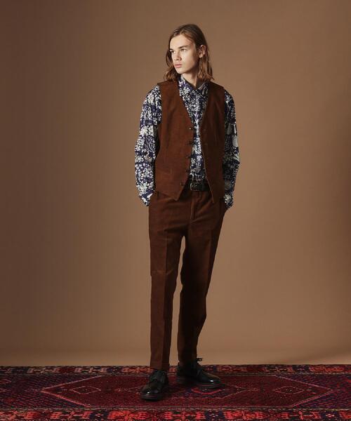 40ｃｔ＆525（フォーティーカラッツアンドゴーニーゴ）の「【Sサイズ～】ドビーキャラメルコールべスト（スーツベスト・メンズ・ダークブラウン/カーキ系6・04/03/02/01）」の4枚目の写真