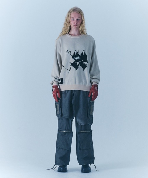 FR(13)NDS（フレンズ）の「FR(13)NDS/フレンズ/Wolf M KNIT（ニット/セーター・メンズ・ブラック/ブルー/ベージュ・M/L）」の14枚目の写真