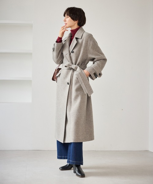 美品⭐︎ロペピクニック⭐︎JAPAN FABRICスタンドカラーロングコート ロペピクニック ROPE' PICNIC JAPAN FABRICスタンドカラーロング