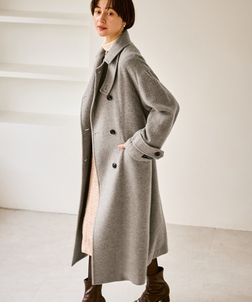 セール】JAPAN FABRIC スタンドカラーロングコート/一部WEB限定カラー