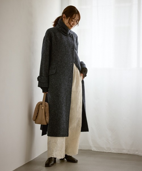 美品⭐︎ロペピクニック⭐︎JAPAN FABRICスタンドカラーロングコート ロペピクニック ROPE' PICNIC JAPAN FABRICスタンドカラーロングコート