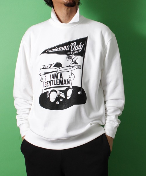 LIBERTY CITY（リバティシティ）の「【LIBERTY CITY/リバティーシティ】 [I AM A GENTLEMAN] ライト・スウェット・クルーネック（スウェット・メンズ・ホワイト/ブラック・1/2/3/4）」の14枚目の写真