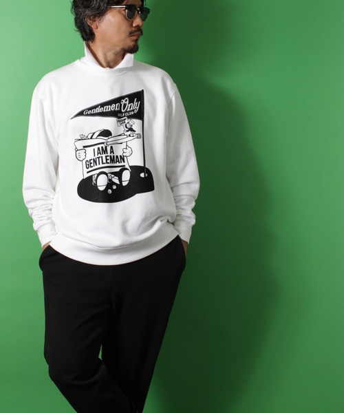 LIBERTY CITY（リバティシティ）の「【LIBERTY CITY/リバティーシティ】 [I AM A GENTLEMAN] ライト・スウェット・クルーネック（スウェット・メンズ・ホワイト/ブラック・1/2/3/4）」の15枚目の写真