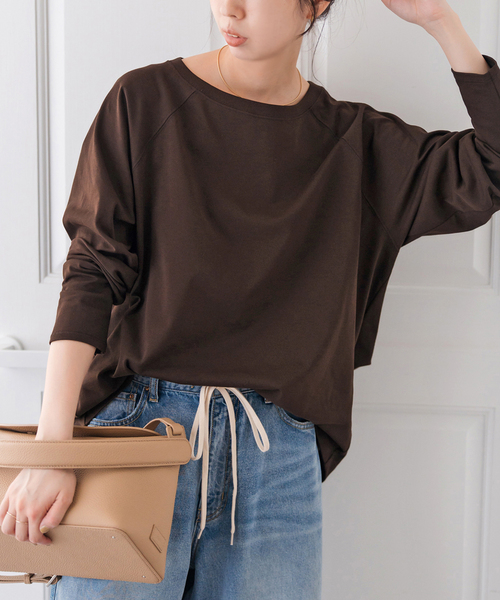 スピックアンドスパン　ボートネックバックタックプルオーバー 追加2》ボートネックバックタックプルオーバー（Tシャツ