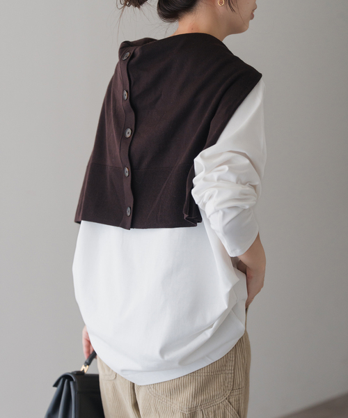 スピックアンドスパン　ボートネックバックタックプルオーバー 追加2》ボートネックバックタックプルオーバー（Tシャツ