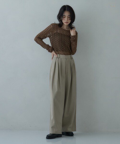 GALLEST(ギャレスト)の「タックワイドパンツ(その他パンツ・レディース・ブラック/ベージュ/オフホワイト・40/38/36)」の7枚目の写真