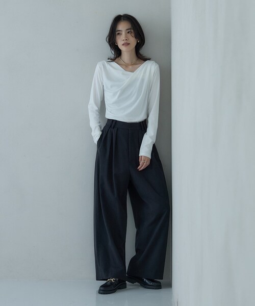 GALLEST(ギャレスト)の「タックワイドパンツ(その他パンツ・レディース・ブラック/ベージュ/オフホワイト・40/38/36)」の14枚目の写真