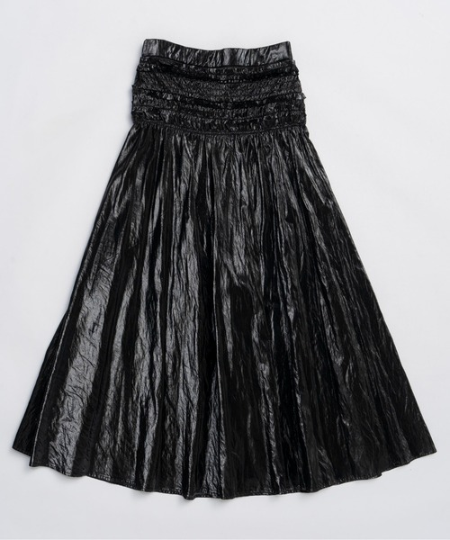 MAISON SPECIAL(メゾンスペシャル)の「Metallic Flare Skirt / メタリックフレアスカート(スカート・レディース・ブラック/シルバー/ブラウン・38/36)」の9枚目の写真