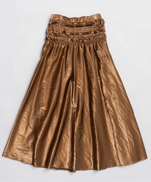 MAISON SPECIAL(メゾンスペシャル)の「Metallic Flare Skirt / メタリックフレアスカート(スカート・レディース・ブラック/シルバー/ブラウン・38/36)」の10枚目の写真