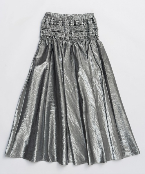 MAISON SPECIAL(メゾンスペシャル)の「Metallic Flare Skirt / メタリックフレアスカート(スカート・レディース・ブラック/シルバー/ブラウン・38/36)」の12枚目の写真