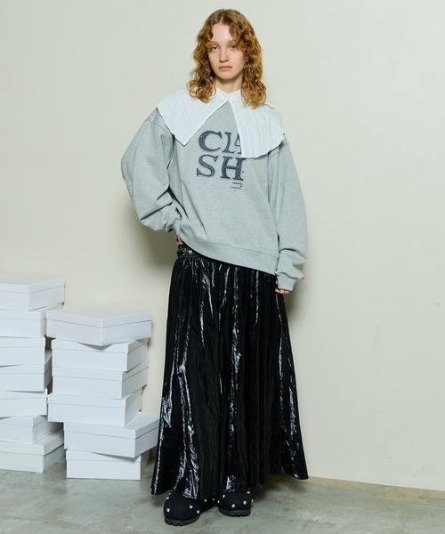 MAISON SPECIAL(メゾンスペシャル)の「Metallic Flare Skirt / メタリックフレアスカート(スカート・レディース・ブラック/シルバー/ブラウン・38/36)」の4枚目の写真