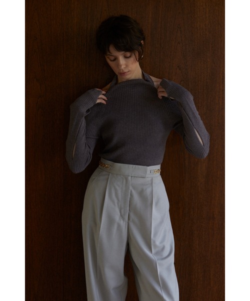 Estella.K(エステラケー)の「Valentina Knit Top ハイネックオフショルカットアウトニットTOP(ニット/セーター・レディース・ブラック/グレー/アッシュブラウン・FREE)」の20枚目の写真