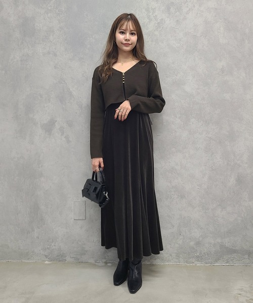 トミページ ストレッチベロアマーメイドキャミワンピース（ワンピース）｜12Twelve