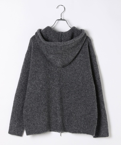 Heather（ヘザー）の「WZIPニットフーディ　603658（ニット/セーター・レディース・アイボリー/チャコールグレー/ベージュ・FREE）」の6枚目の写真