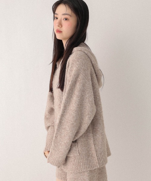 Heather（ヘザー）の「WZIPニットフーディ　603658（ニット/セーター・レディース・アイボリー/チャコールグレー/ベージュ・FREE）」の19枚目の写真