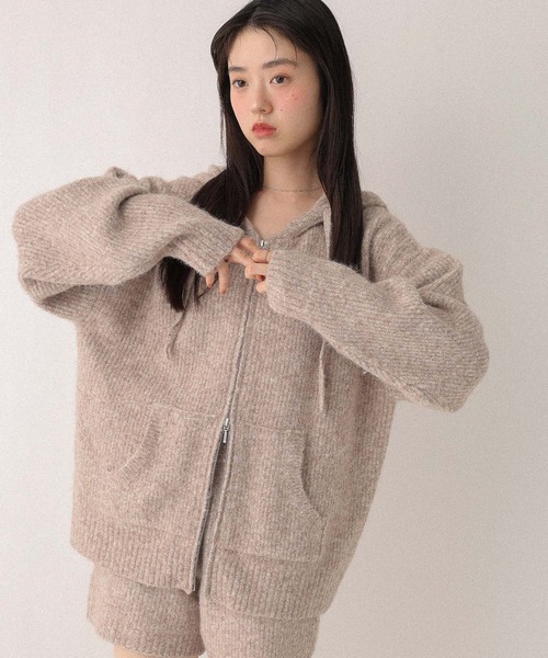 Heather（ヘザー）の「WZIPニットフーディ　603658（ニット/セーター・レディース・アイボリー/チャコールグレー/ベージュ・FREE）」の18枚目の写真