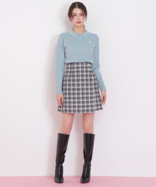 JILL by JILL STUART(ジルバイジルスチュアート)の「◇レイヤード衿ケーブルニット(ニット/セーター・レディース・グレー/グリーン/レッド/ホワイト・FREE)」の17枚目の写真
