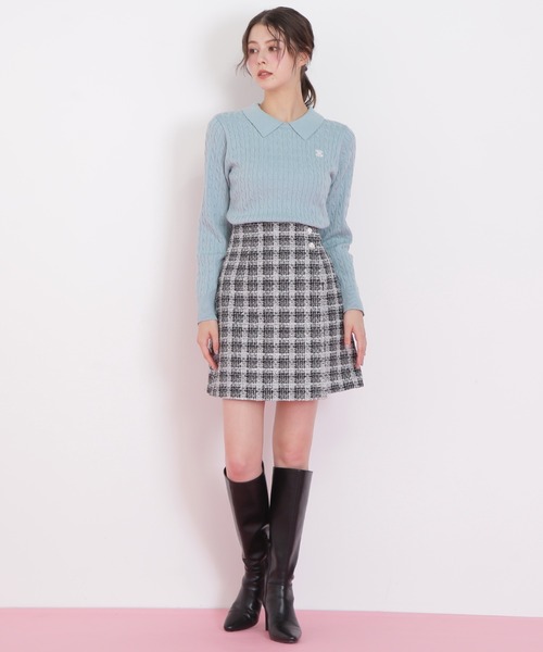 JILL by JILL STUART(ジルバイジルスチュアート)の「◇レイヤード衿ケーブルニット(ニット/セーター・レディース・グレー/グリーン/レッド/ホワイト・FREE)」の19枚目の写真