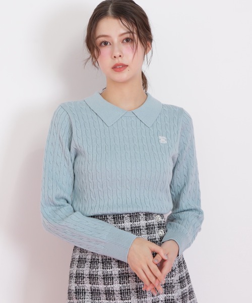◇レイヤード衿ケーブルニット（ニット/セーター）｜JILL by JILL