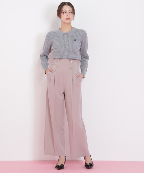 JILL by JILL STUART(ジルバイジルスチュアート)の「◇レイヤード衿ケーブルニット(ニット/セーター・レディース・グレー/グリーン/レッド/ホワイト・FREE)」の9枚目の写真
