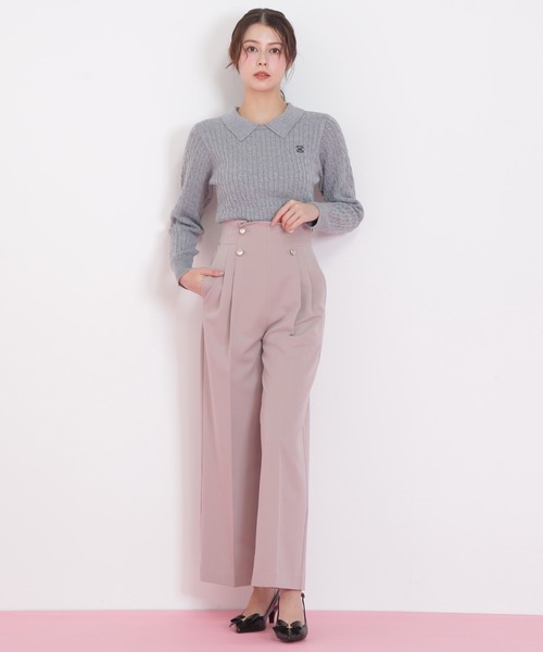 JILL by JILL STUART(ジルバイジルスチュアート)の「◇レイヤード衿ケーブルニット(ニット/セーター・レディース・グレー/グリーン/レッド/ホワイト・FREE)」の10枚目の写真