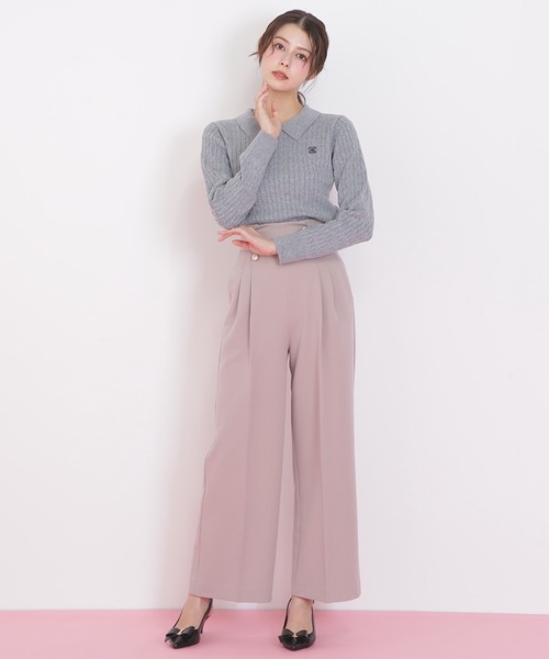 JILL by JILL STUART(ジルバイジルスチュアート)の「◇レイヤード衿ケーブルニット(ニット/セーター・レディース・グレー/グリーン/レッド/ホワイト・FREE)」の11枚目の写真