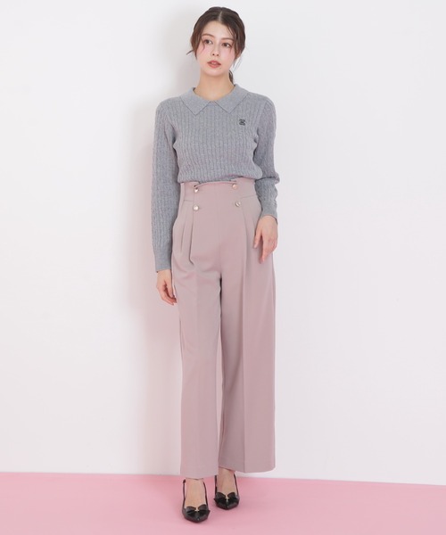 JILL by JILL STUART(ジルバイジルスチュアート)の「◇レイヤード衿ケーブルニット(ニット/セーター・レディース・グレー/グリーン/レッド/ホワイト・FREE)」の12枚目の写真