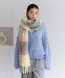 BAYFLOW | チェック太フリンジマフラー(マフラー)