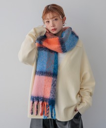 BAYFLOW | チェック太フリンジマフラー(マフラー)