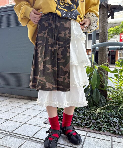 まるお(@_maruoo0___)企画 レース切替迷彩巻きスカート まるお(@_maruoo0___)企画】レース切替迷彩巻きスカート