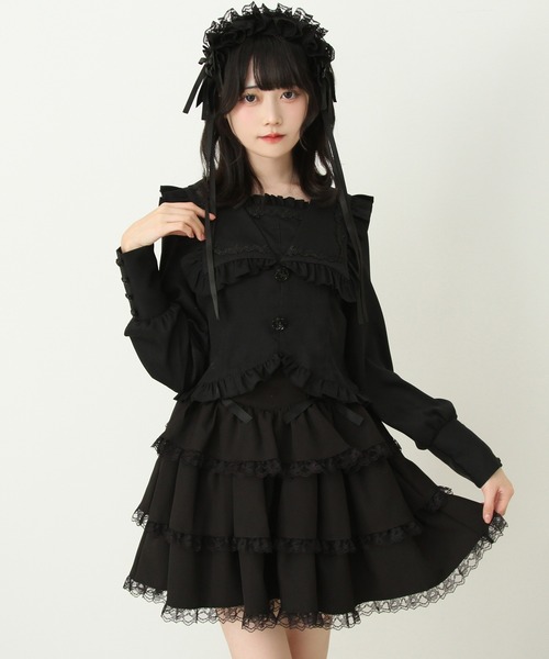 DearMyLove(ディアマイラブ)の「ゴシック風十字架バラレースフリルセーラーブラウス(シャツ/ブラウス・レディース・ブラック/ボルドー/パープル・MEDIUM/LARGE/LL/3L)」の4枚目の写真
