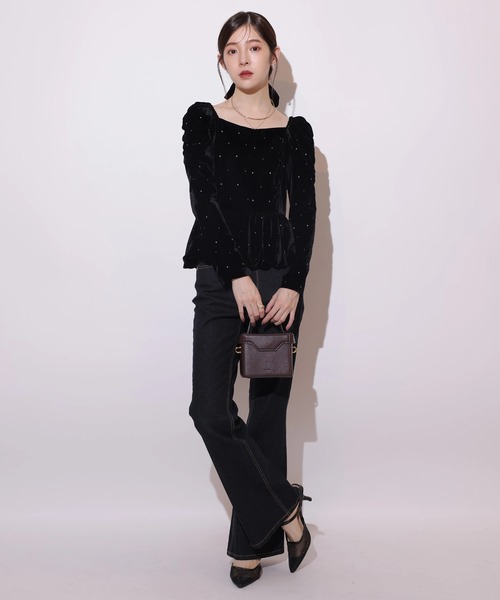 ベロア刺繍ペプラムブラウス（シャツ/ブラウス）｜Rirandture（リ