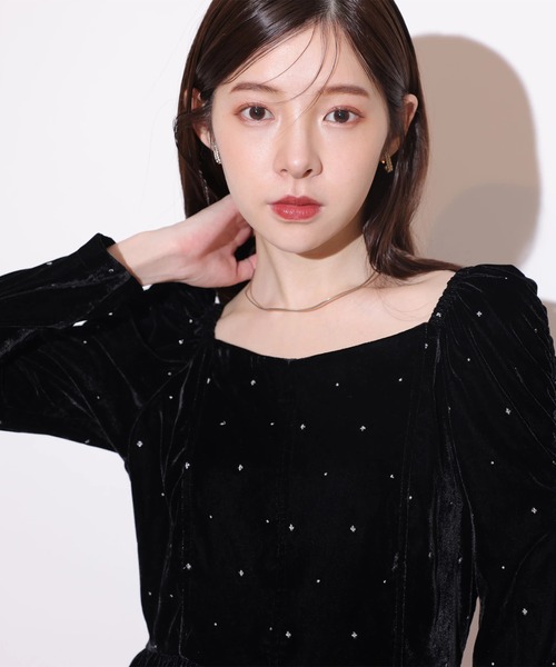 ベロア刺繍ペプラムブラウス（シャツ/ブラウス）｜Rirandture（リ