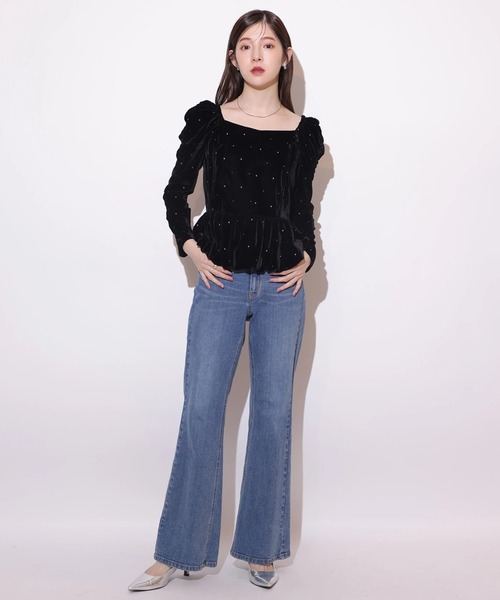 ベロア刺繍ペプラムブラウス（シャツ/ブラウス）｜Rirandture（リ