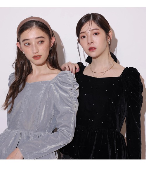 ベロア刺繍ペプラムブラウス（シャツ/ブラウス）｜Rirandture（リ