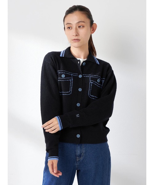 McGREGOR(マックレガー)の「【EDIT-B】ニットショートジャケット(カーディガン/ボレロ・レディース・ロイヤルブルー/ブラック・M)」の1枚目の写真